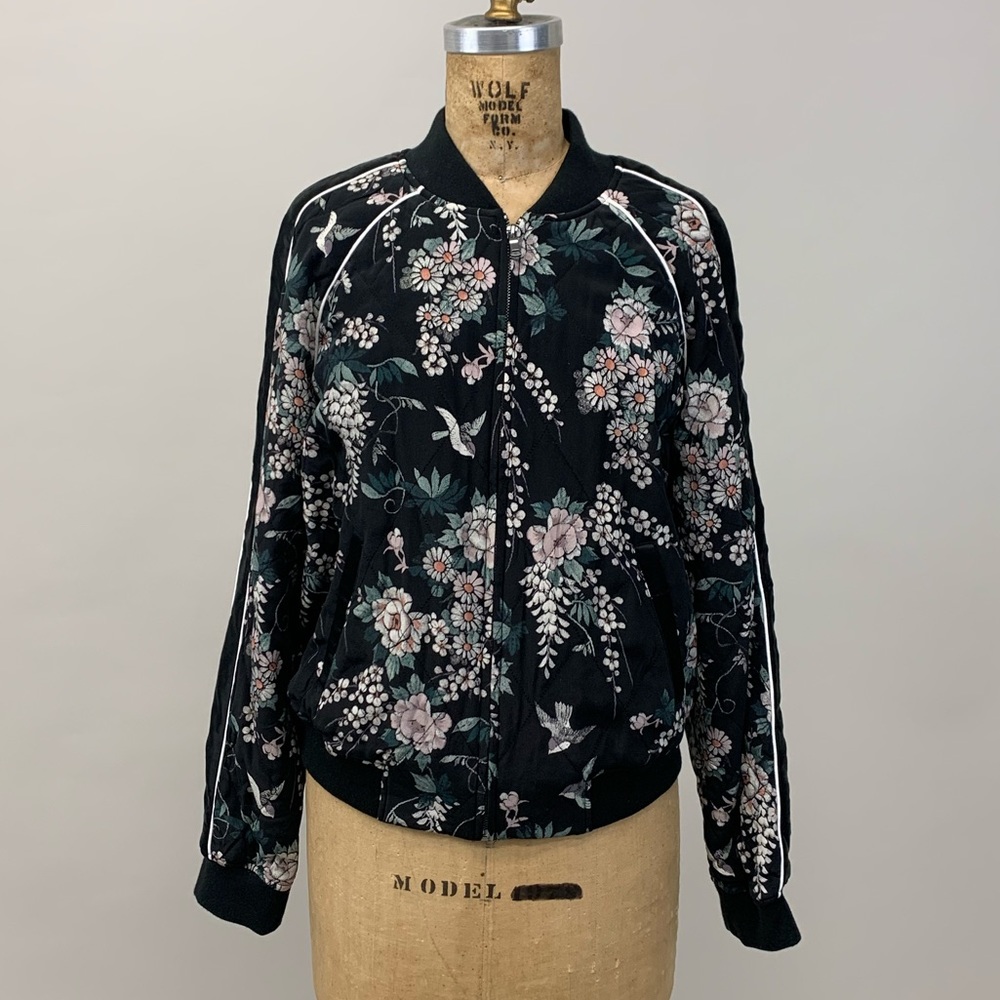 NWT Joie Silk floral Bomber Jacket